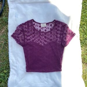 Urban Outfitters Pins&Needles Floral Lace Crop Top